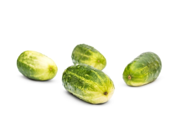 Cucumbers on white background