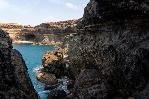 Cuevas de ajuy pajara westkust van het eiland fuerteventura canarische eilanden