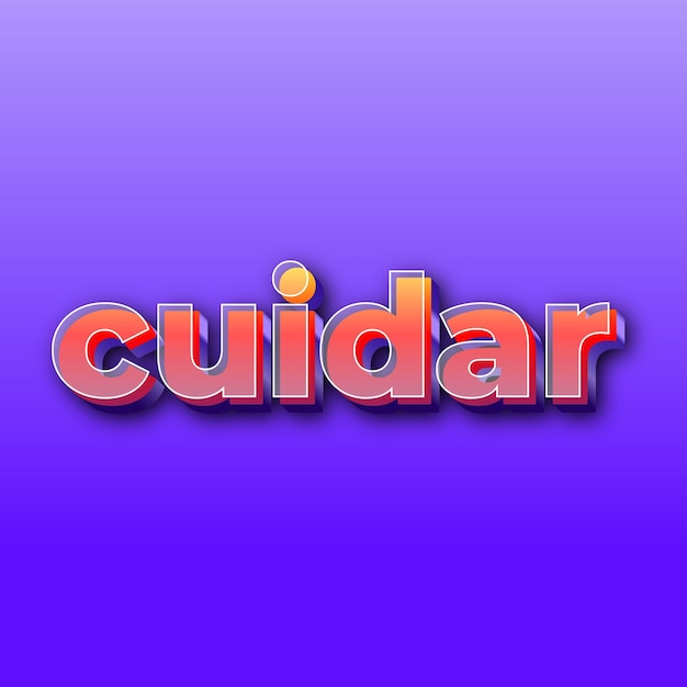 cuidarテキスト効果JPGグラデーション紫色の背景カード写真