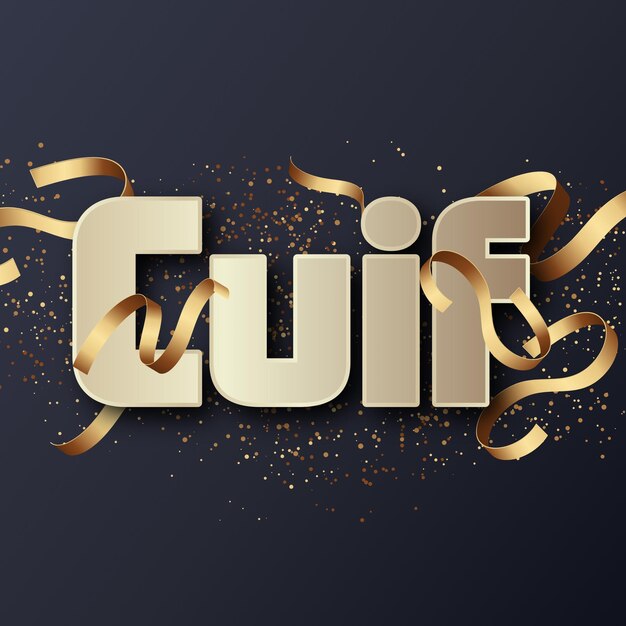 Cuif Text effect Gold JPG attractive background card photo