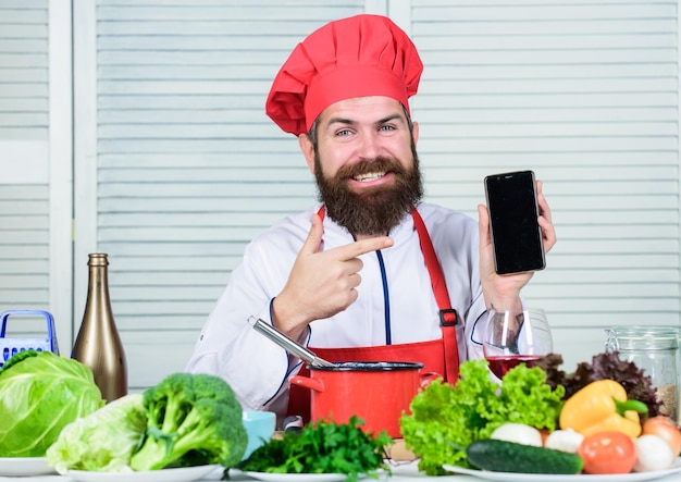 Cuisine culinary Vitamin Vegetarian salad with fresh vegetables Healthy food cooking Mature hipster with beard Dieting organic food Happy bearded man chef recipe Great day for shopping