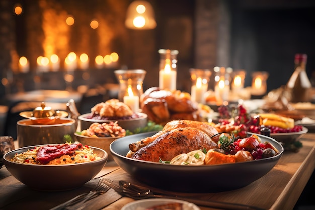 Culinaire hoogstandjes Breng de ingewikkelde details van verrukkelijke Thanksgiving-gerechten onder de aandacht van een perfe