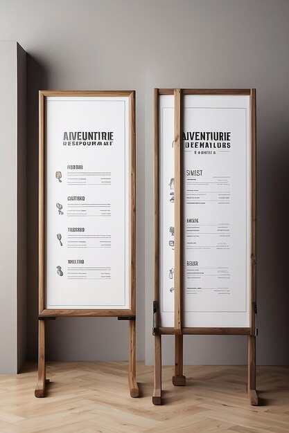 Culinary Adventure Tour Restaurant Recommendations Signage Mockup with blank white empty space for placing your design