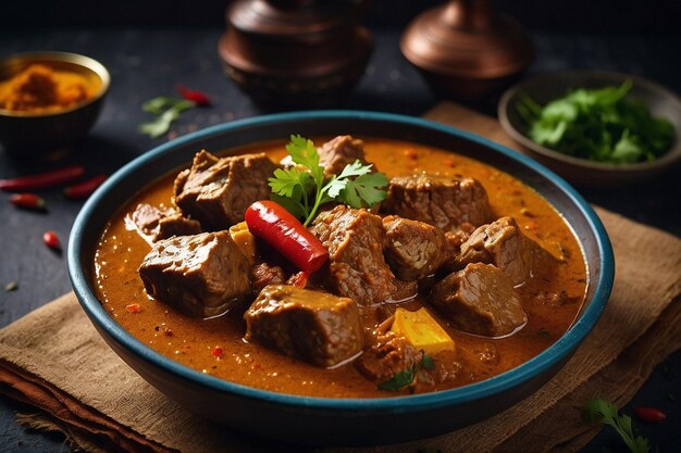 Photo culinary art mutton curry masterpiece