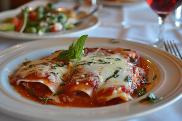 Foto l'arte culinaria tenta il capolavoro dei cannelloni