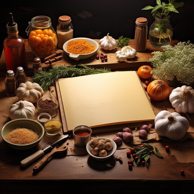 Premium Photo  Culinary Canvas TopView Empty Paper for Kitchen Creativity