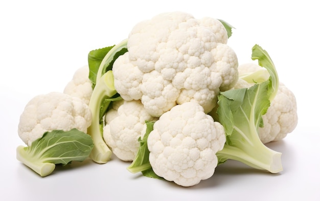 Culinary Cauliflower Harvest on White Background