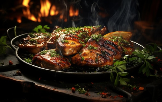 Culinary Delight An Alluring Photo of Grilled Chicken Generative By Ai