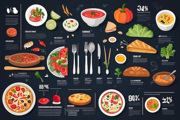 Foto culinary infographic illustratie mockup