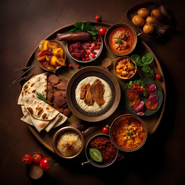 Premium AI Image  A Culinary Journey Through the Flavors of the Arab World