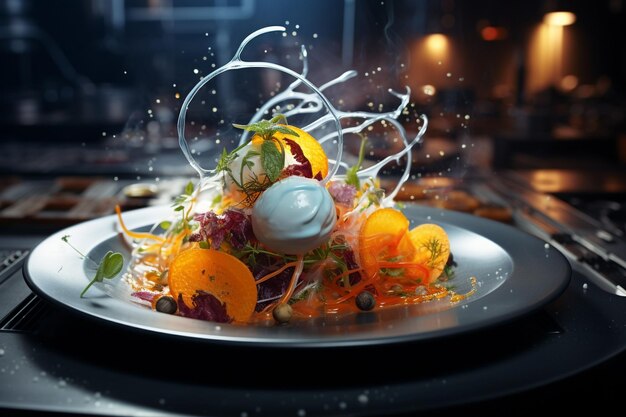 Foto culinary science experiment dat generative ai toont