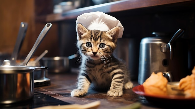 写真 甘い子猫のシェフとの料理スキル