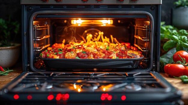 The Culinary Symphony A Pan of Delight Slowly Cooking in the Magical Oven