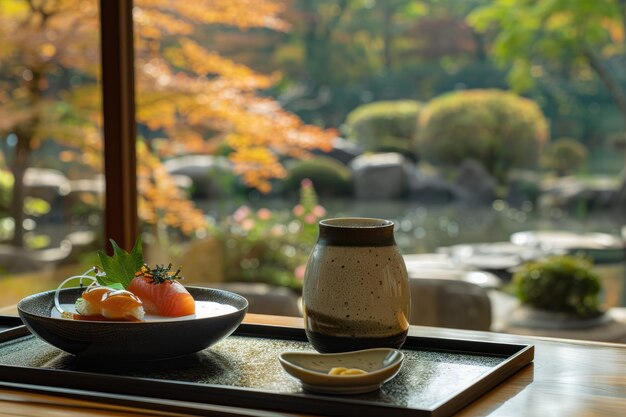 Foto una sinfonia culinaria al tavolo degli chef di sushi