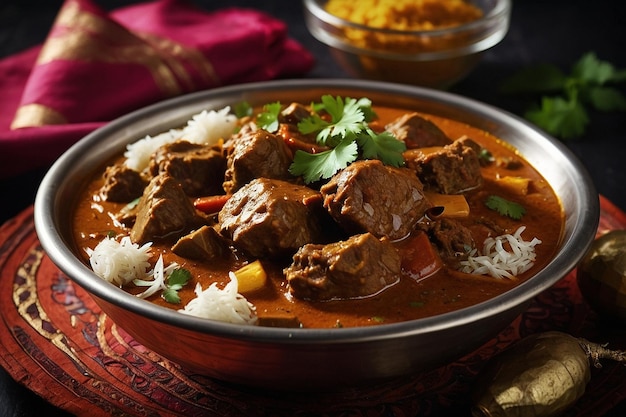 Foto culinary wonder mutton curry creatie