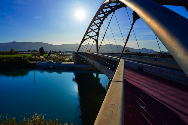 Photo cullera bridge over xuquer jucar river of valencia