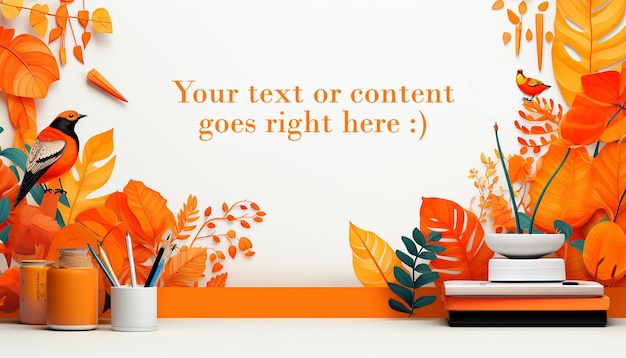 a cultural and creative website banner in orange tones