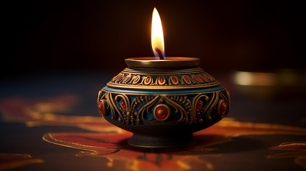 Фото Культурное украшение старый единый объект пламя свечи ai generative