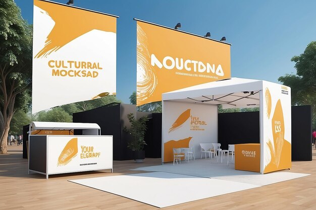 Cultural Festival Branding Mockup Feature the Logo on Event Posters Merchandise and Stage Designs