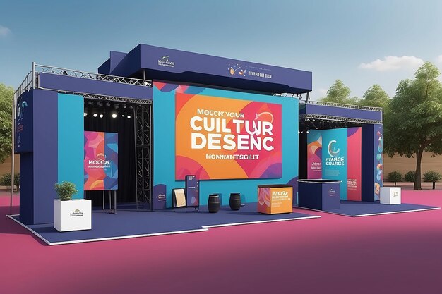 Cultural Festival Branding Mockup Feature the Logo on Event Posters Merchandise and Stage Designs