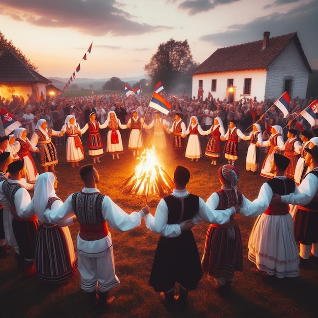 세르비아의 문화적 화려함 세르비아 국가의 날은 즐거운 축제와 전통의 렌즈를 통해