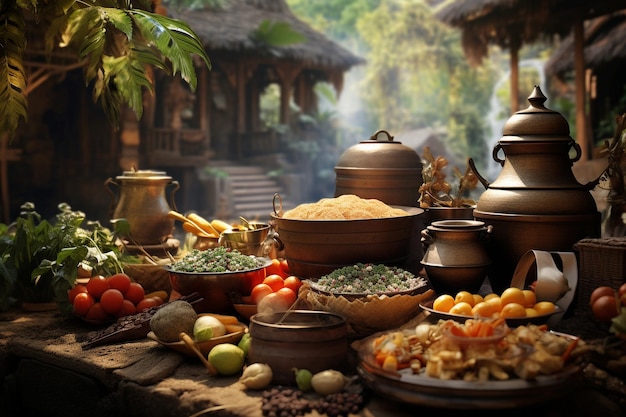 Cultural travel concept to discover local food traditions