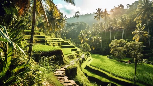 Cultureel landschap van Bali Subak Irrigatie Sy UNESCO Natural Trust Ecologisch erfgoed van