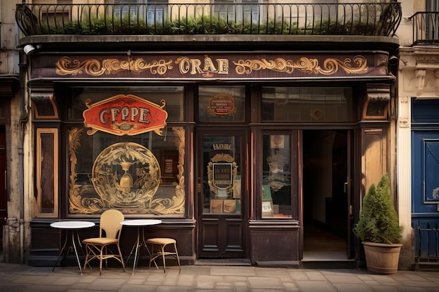 Foto culturele schuilplaatsen het verkennen van de charmante oude coffeeshops van londen en parijs