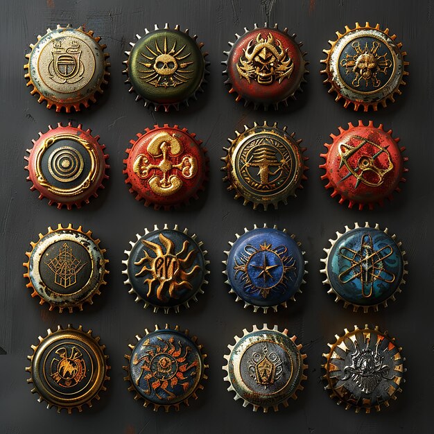 Foto culturele symbolen beer bottle cap collection werelderfgoedreeks