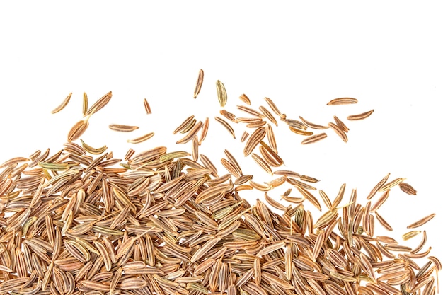 Cumin seeds isolated on white 