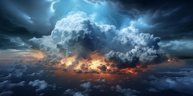 Cumulonimbuswolken en stormachtige luchten AI gegenereerd
