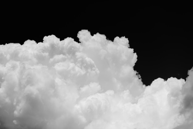 Cumulus cloud on black background