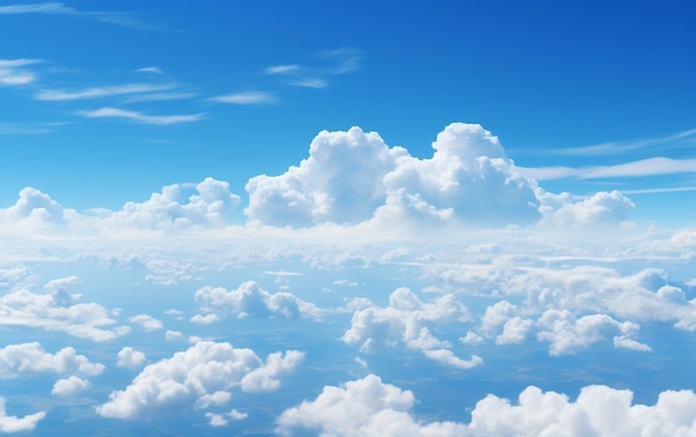 Cumulus Clouds on Blue Sky Generative AI