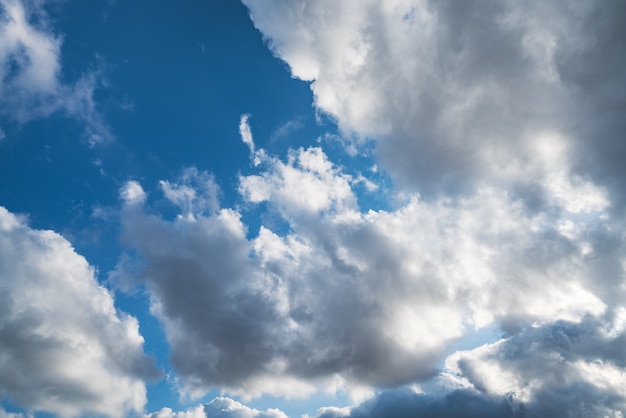 Cumulus clouds in a blue sky