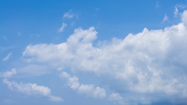 Cumulus clouds with blue sky on a sunny day Beautiful cloudscape as nature background panorama