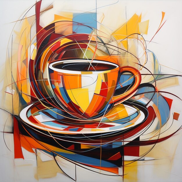 抽象芸術のカップ