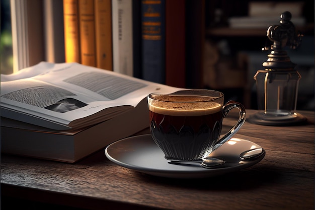 a cup of beer sits next to a book that says " the word " on it.