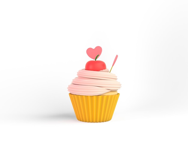 Photo cup cake front side with white background