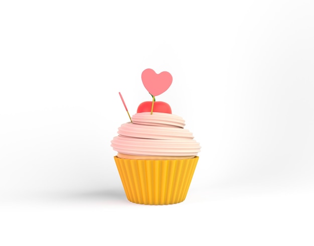 Cup Cake Front View With White Background