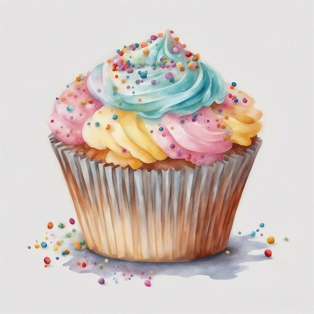 Cup Cake tekening van aquarel PNG