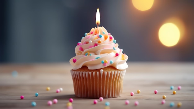 Cup cake with candle