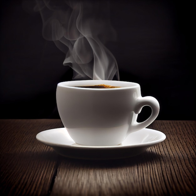 Cup of cappuccino coffee with smell coffee Illustration Generative AI