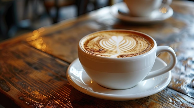 Cup of Cappuccino on Saucer A Delicious Morning Beverage