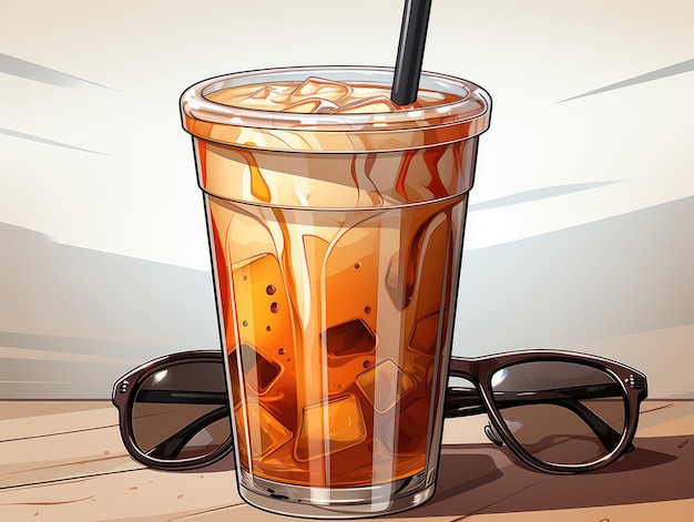 Cup character HD 8K Vector illustration wallpaper Stock image