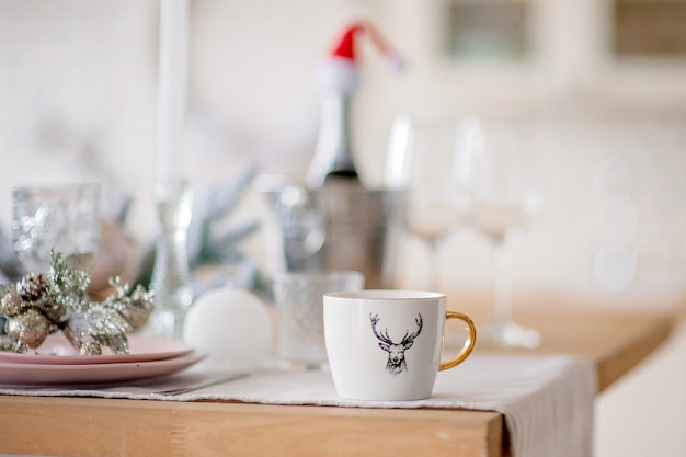 cup in christmas atmosphere