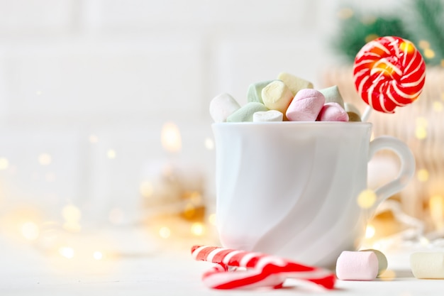  Cup of cocoa and marshmallows 