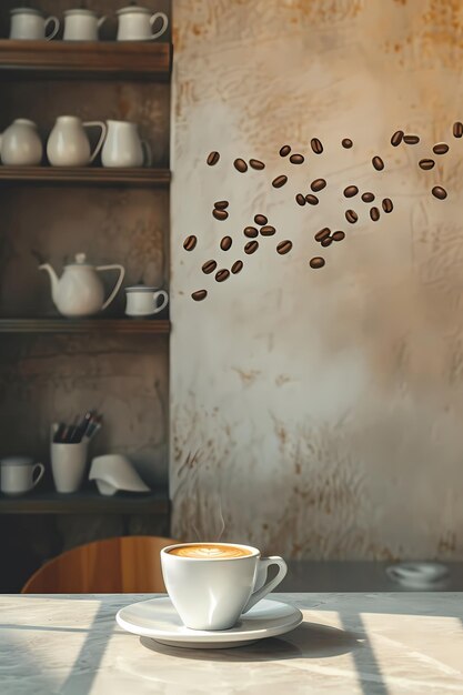 a cup of coffee aesthetics photograhy for poster flyer advertising background