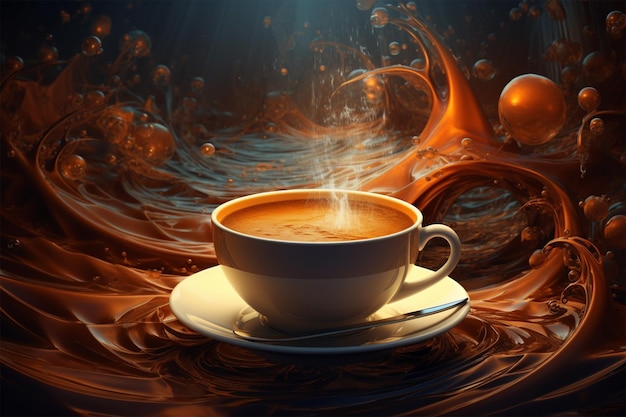 a cup of coffee art background