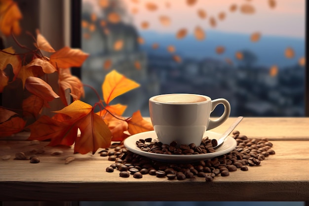 A cup of coffee next background design