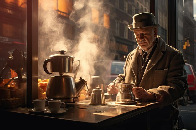 一杯のコーヒーの次の背景デザイン